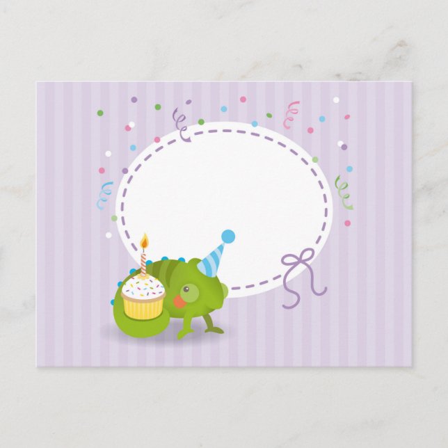 Chameleon Geburtstag Postkarte (Vorderseite)