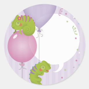 Chameleon Geburtstag Runder Aufkleber