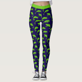 Chameleon Green und Blue Gemustert Leggings