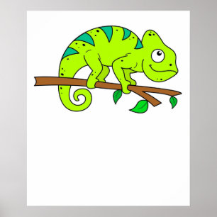 Chameleon Illustration Poster