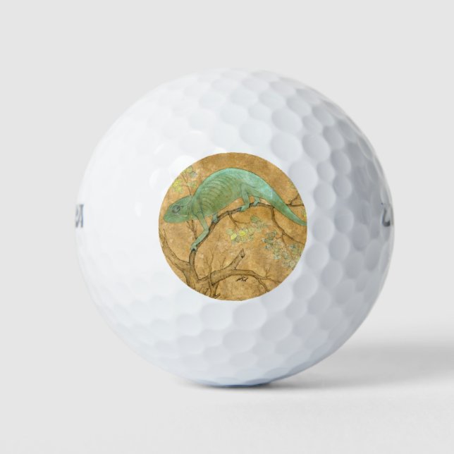 Chameleon (Lizard) (Reptil) (Moghul Art) (asiatisc Golfball (Vorderseite)