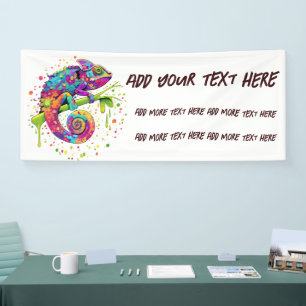 Chameleon Paint Stains Wasserfarbe Stil Banner