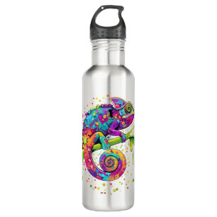 Chameleon Paint Stains Wasserfarbe Stil Edelstahlflasche