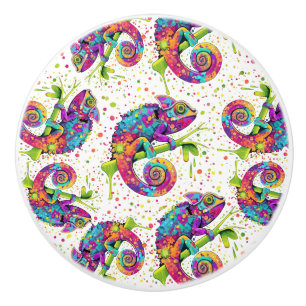 Chameleon Paint Stains Wasserfarbe Stil Keramikknauf