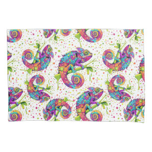 Chameleon Paint Stains Wasserfarbe Stil Kissenbezug