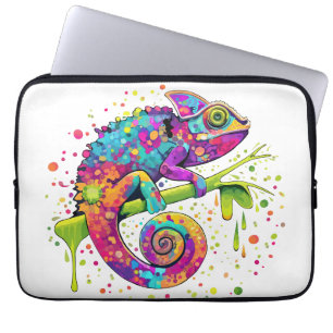 Chameleon Paint Stains Wasserfarbe Stil Laptopschutzhülle