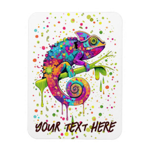 Chameleon Paint Stains Wasserfarbe Stil Magnet