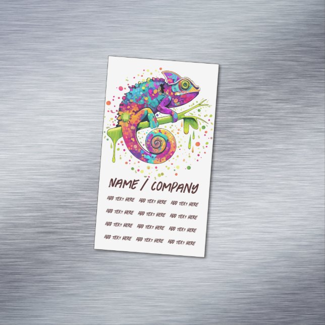 Chameleon Paint Stains Wasserfarbe Stil Magnetische Visitenkarte (Beispiel)