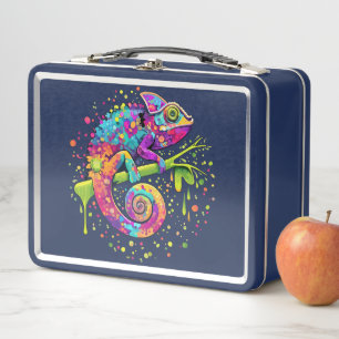Chameleon Paint Stains Wasserfarbe Stil Metall Brotdose