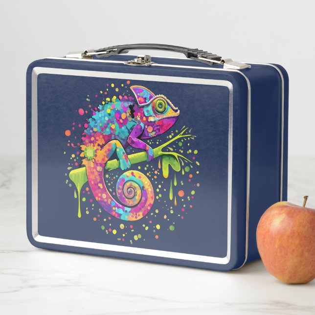 Chameleon Paint Stains Wasserfarbe Stil Metall Brotdose (Beispiel)