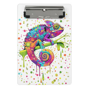 Chameleon Paint Stains Wasserfarbe Stil Mini Klemmbrett