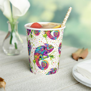 Chameleon Paint Stains Wasserfarbe Stil Pappbecher