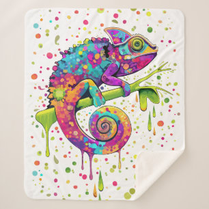 Chameleon Paint Stains Wasserfarbe Stil Sherpadecke