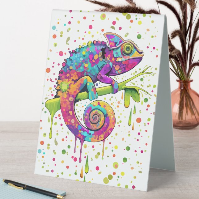 Chameleon Paint Stains Wasserfarbe Stil Tischaufsteller (In Situ (Tisch))