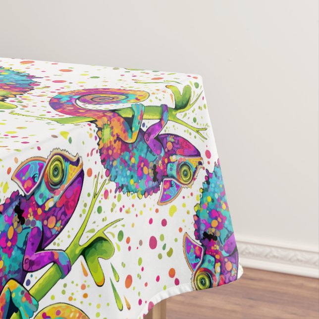Chameleon Paint Stains Wasserfarbe Stil Tischdecke (Beispiel)