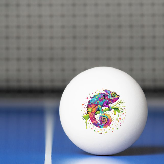 Chameleon Paint Stains Wasserfarbe Stil Tischtennisball (Netto)