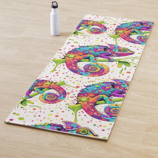Chameleon Paint Stains Wasserfarbe Stil Yogamatte (Beispiel)
