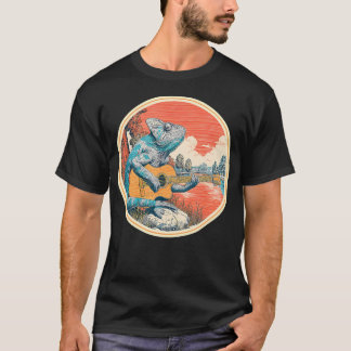 Chameleon Play Gitarre Rockstar 60er 70er Rock T-Shirt