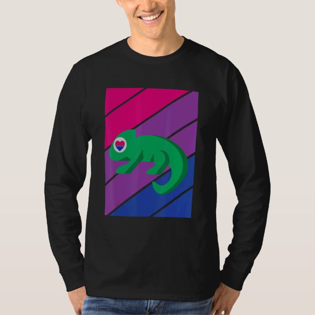 Chameleon Pride Bisexual Flag LGBTQ Proud Ally Pri T-Shirt (Vorderseite)