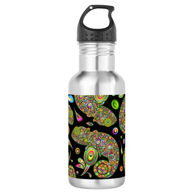 Chameleon Psychedelic Fantasy Edelstahlflasche (Vorderseite)
