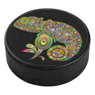Chameleon Psychedelic Fantasy Eishockey Puck