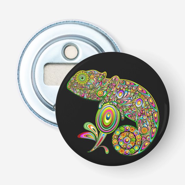 Chameleon Psychedelic Fantasy Flaschenöffner (Vorderseite)