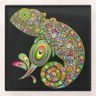 Chameleon Psychedelic Fantasy Glasuntersetzer