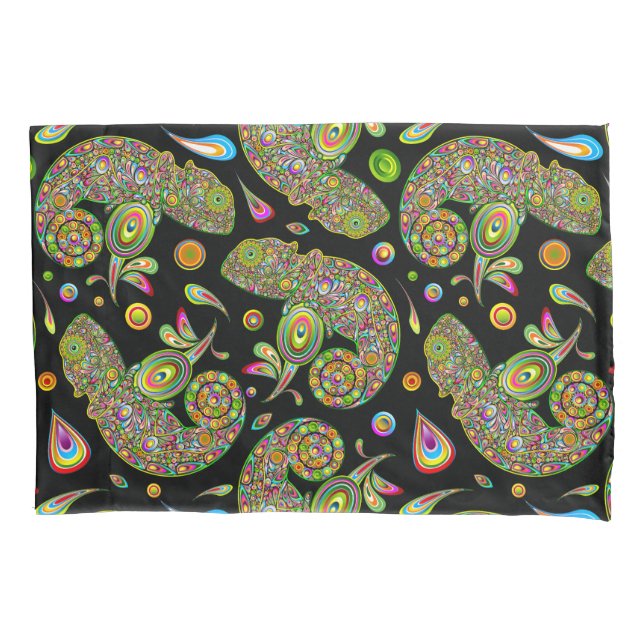 Chameleon Psychedelic Fantasy Kissenbezug (Vorderseite)