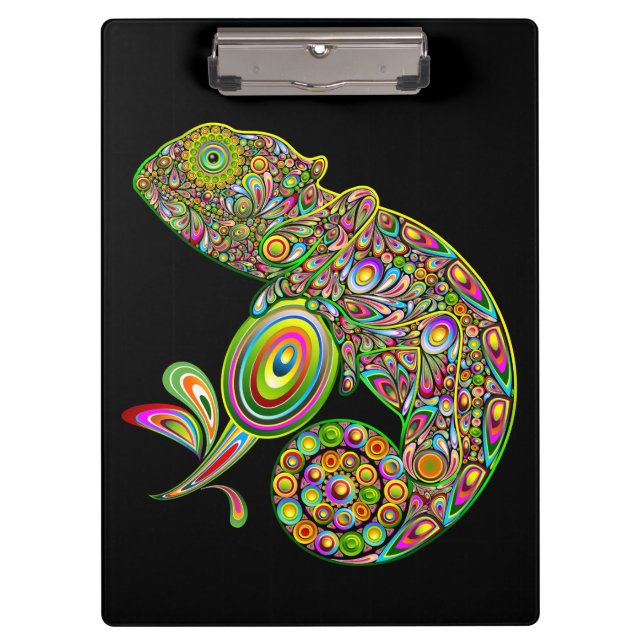 Chameleon Psychedelic Fantasy Klemmbrett (Vorderseite)