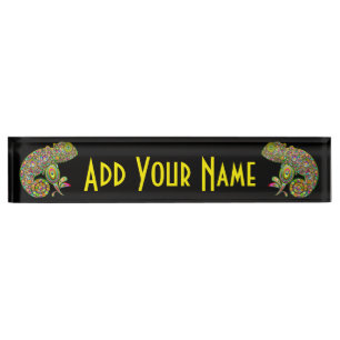 Chameleon Psychedelic Fantasy Namensplakette