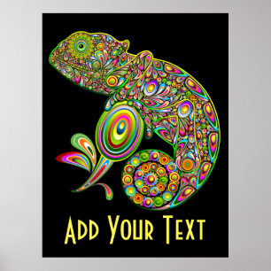 Chameleon Psychedelic Fantasy Poster