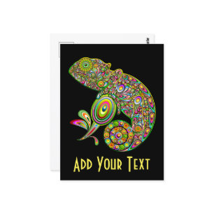 Chameleon Psychedelic Fantasy Postkarte