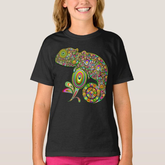 Chameleon Psychedelic Fantasy T-Shirt (Vorderseite)