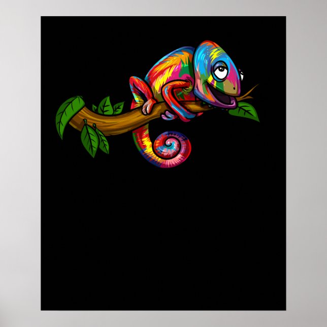 Chameleon Rainbow Lizard Colorful Reptile Poster (Vorne)
