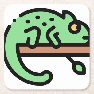 Chameleon Rechteckiger Pappuntersetzer
