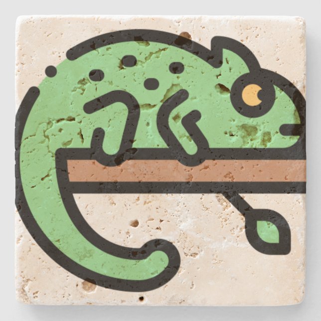 Chameleon Steinuntersetzer (Vorderseite)