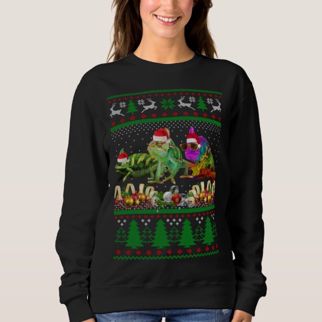 Chameleon Ugly Christmas Sweater Sweatshirt (Vorderseite)