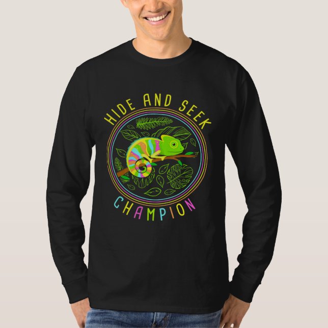 Chameleon versteckt und sucht Champion Reptiles T-Shirt (Vorderseite)