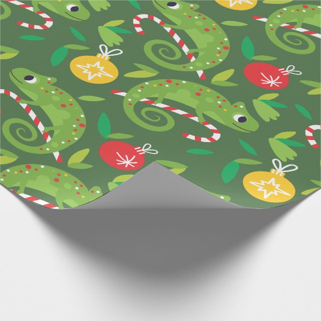Chameleon Weihnachtswrapping Paper Geschenkpapier (Ecke)