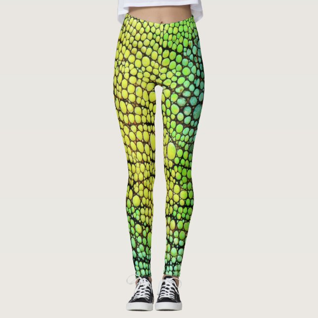 Chameleon Yellow Green Skin Leggings & Yoga Pants (Vorderseite)
