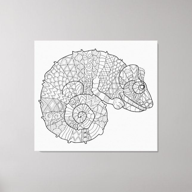 Chameleon Zendoodle 6 Leinwanddruck (Vorderseite)