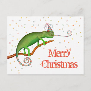 Chameleon zu Weihnachten. Postkarte