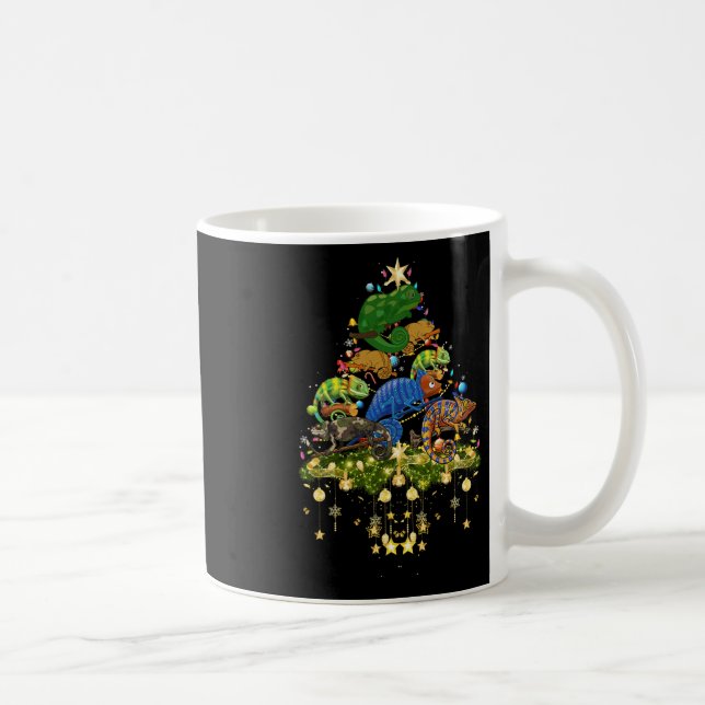Chameleons Christmas Tree Lights Holiday Chameleon Kaffeetasse (Rechts)