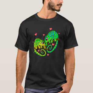Chameleons Couples Liebe Herz Retro Style Valenti T-Shirt
