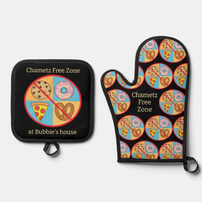 Chametz-Freizone Ofenhandschuh & Topflappen-Set (Vorderseite)
