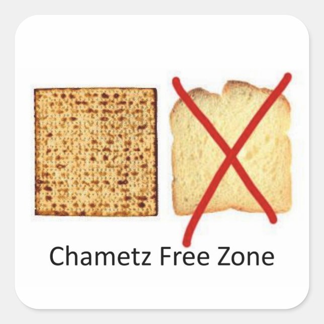 Chametz-Freizone Quadratischer Aufkleber (Vorderseite)