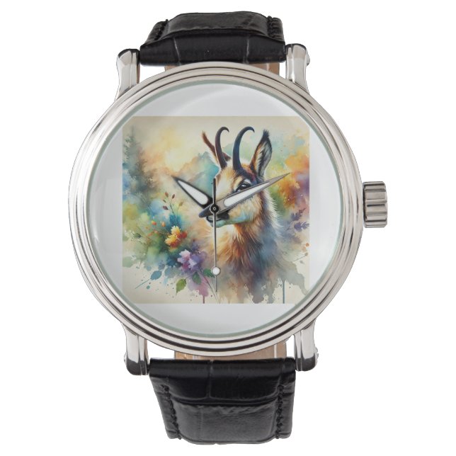 Chamois 111024AREF135 - Watercolor Armbanduhr (Vorderseite)