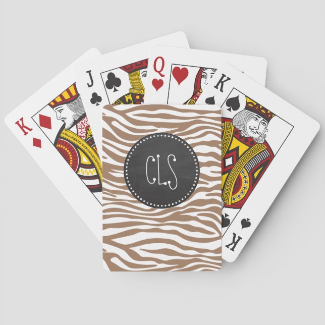 Chamoisee Zebra Animal Print, Chalkboard Spielkarten (Rückseite)