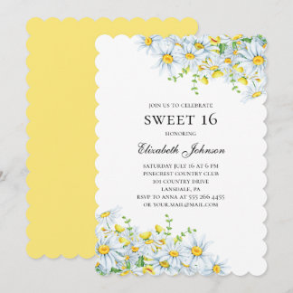 Chamomile. Blume süß 16. 16. Blumengeburt Einladung