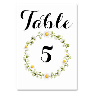 Chamomile Blume Wreath Tischnummer